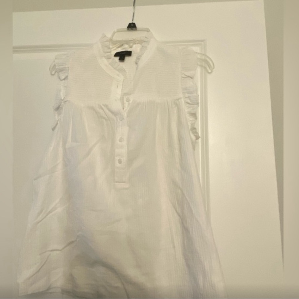 NWOT J. Crew Ruffle Lightweight Sleeveless Blouse - Size S